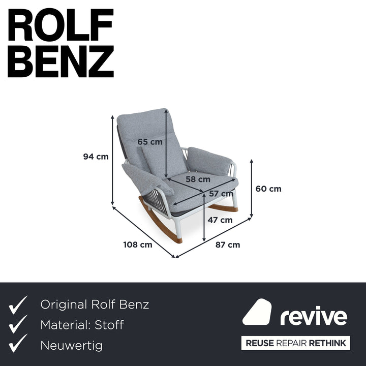 Rolf Benz Yoko Sessel Grau Outdoor Gartensessel Schaukelstuhl