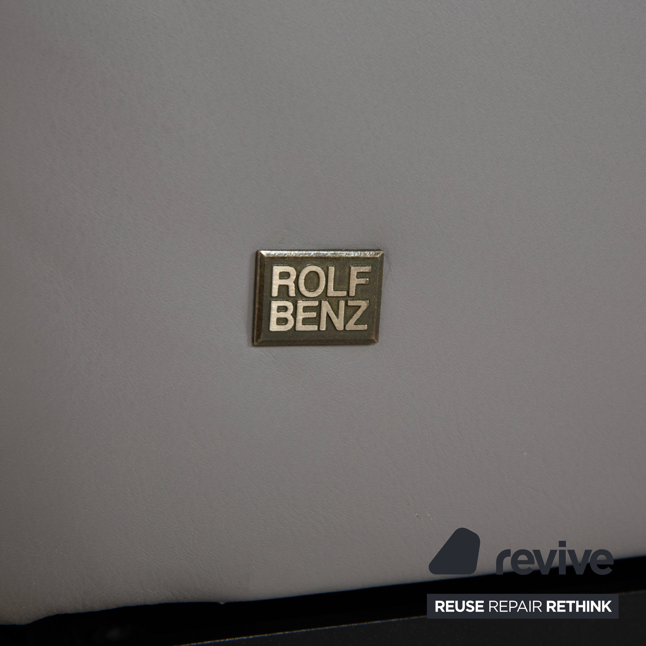 Rolf Benz Zweisitzer Sofa Leder Grau mit manueller Funktion