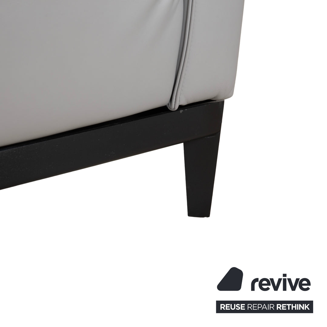 Rolf Benz Zweisitzer Sofa Leder Grau mit manueller Funktion