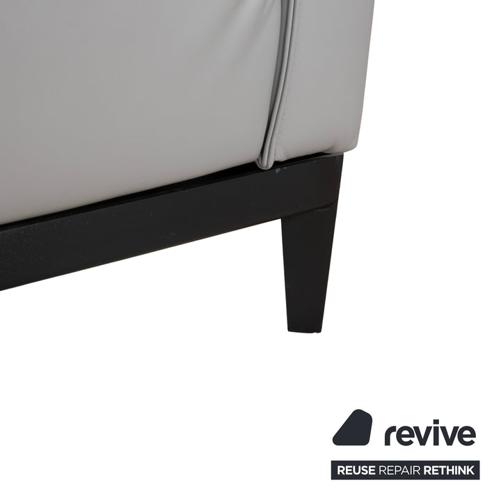 Rolf Benz Zweisitzer Sofa Leder Grau mit manueller Funktion
