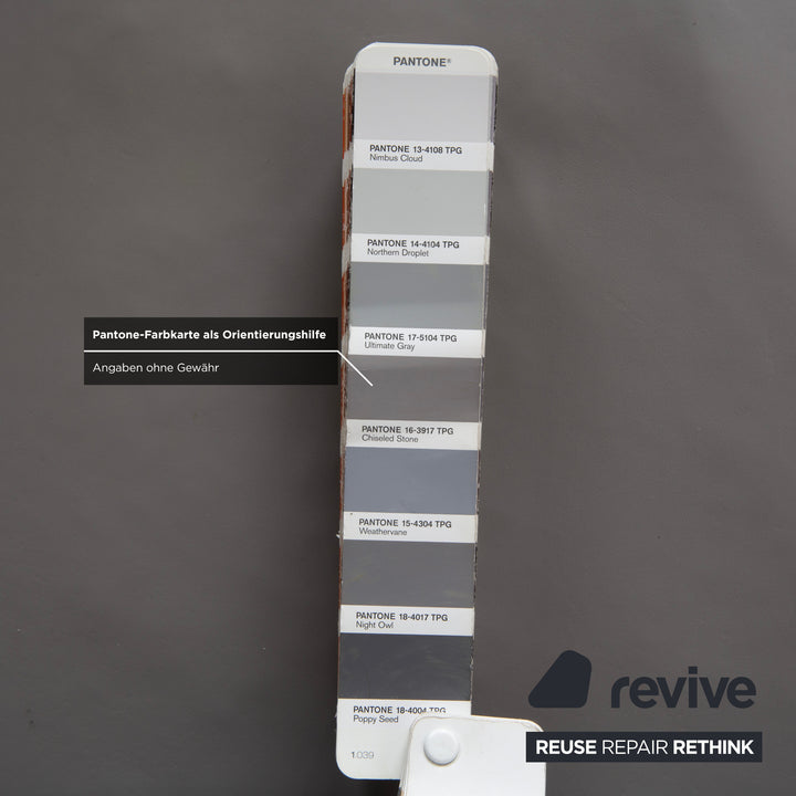 Rolf Benz Zweisitzer Sofa Leder Grau mit manueller Funktion