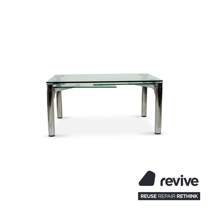 Ronald Schmitt glass dining table silver with pull-out function 155 x 265 cm