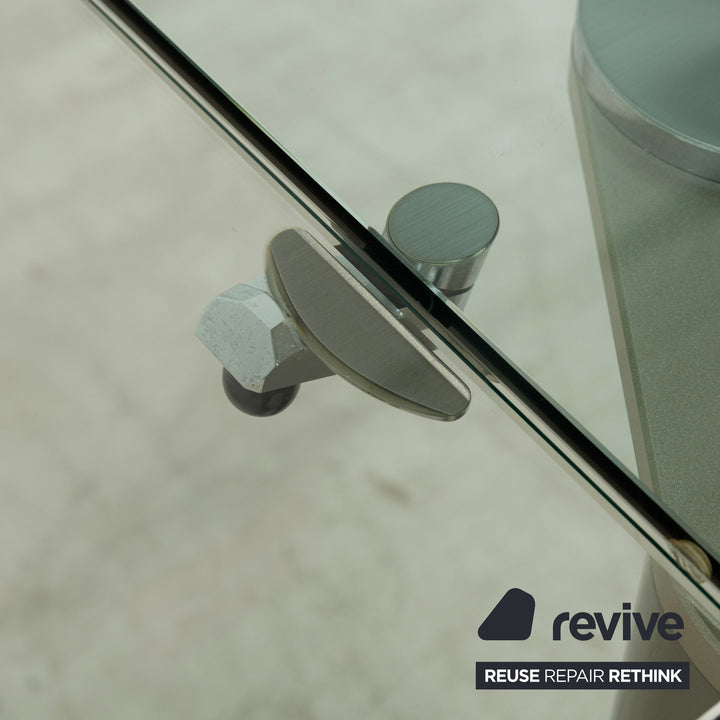 Ronald Schmitt 801E Glass Dining Table Silver Extendable