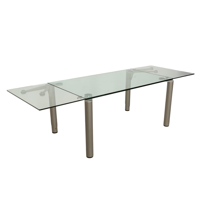Ronald Schmitt 801E Glass Dining Table Silver Extendable