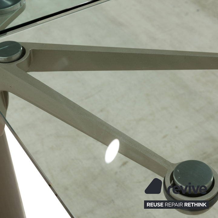 Ronald Schmitt 801E Glass Dining Table Silver Extendable