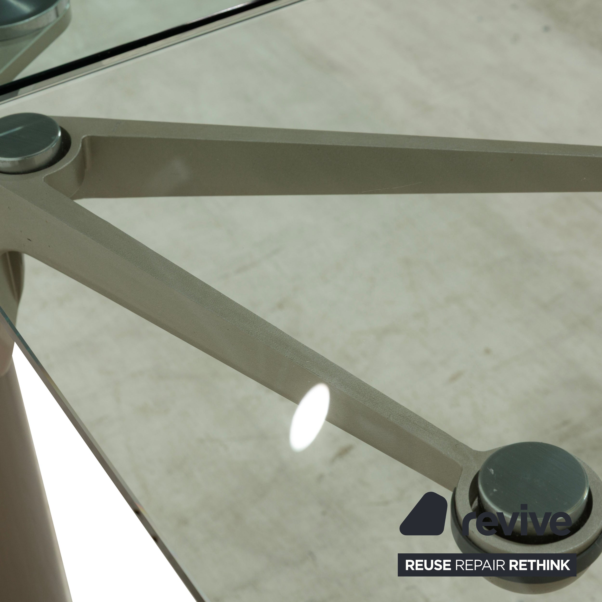 Ronald Schmitt 801E Glass Esstisch Silber Ausziehfunktion