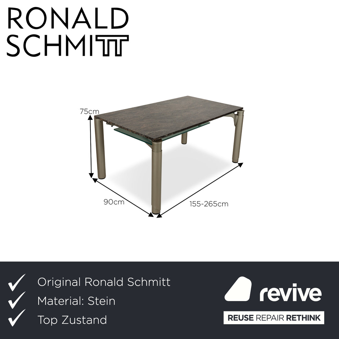 Ronald Schmitt 801E Stein Esstisch Grau Ausziehfunktion 155-265 x 90 x 75 cm