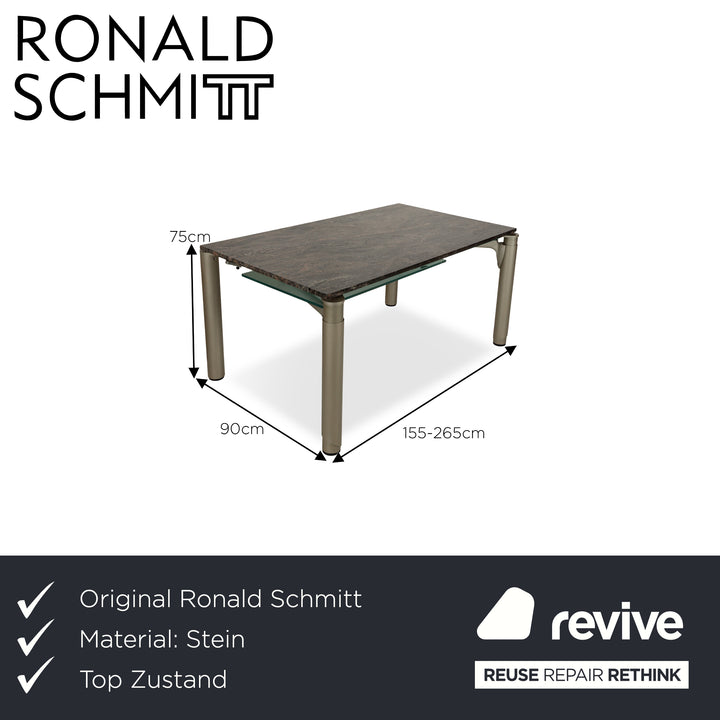 Ronald Schmitt 801E Stein Esstisch Grau Ausziehfunktion 155-265 x 90 x 75 cm