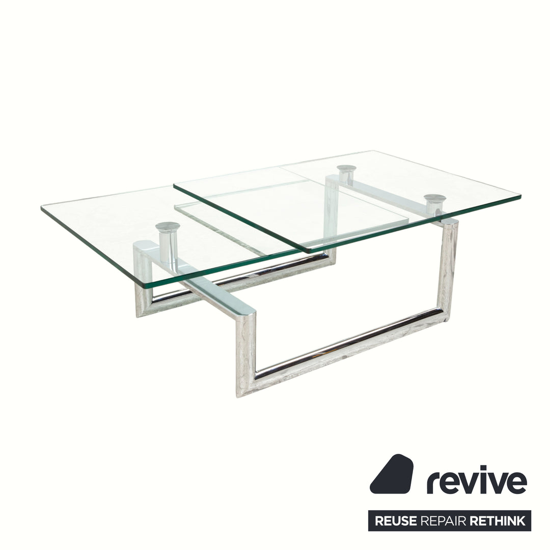 Ronald Schmitt Couchtisch Glas Chrom Silber Grau manuelle Funktion