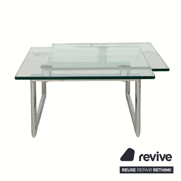 Ronald Schmitt Coffee Table Glass Chrome Silver Grey Manual Function
