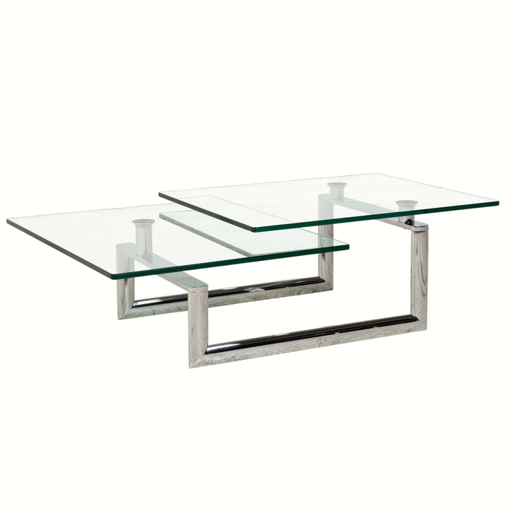 Ronald Schmitt Coffee Table Glass Chrome Silver Grey Manual Function