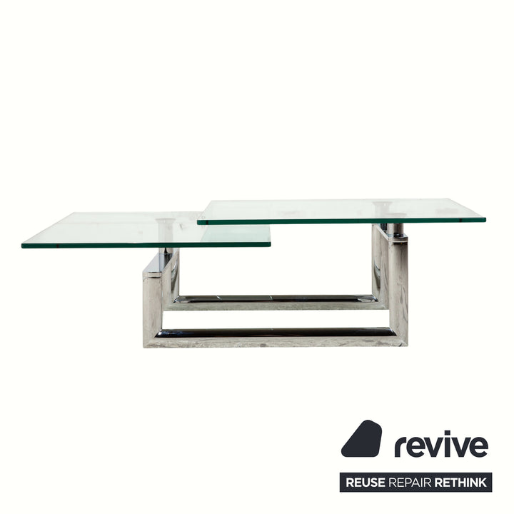 Ronald Schmitt Coffee Table Glass Chrome Silver Grey Manual Function