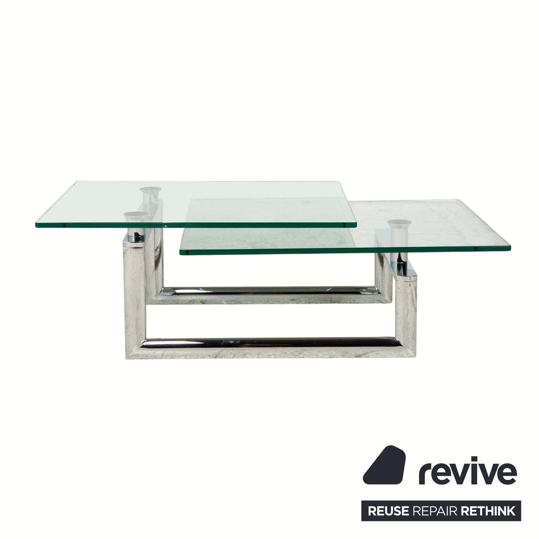 Ronald Schmitt Coffee Table Glass Chrome Silver Grey Manual Function