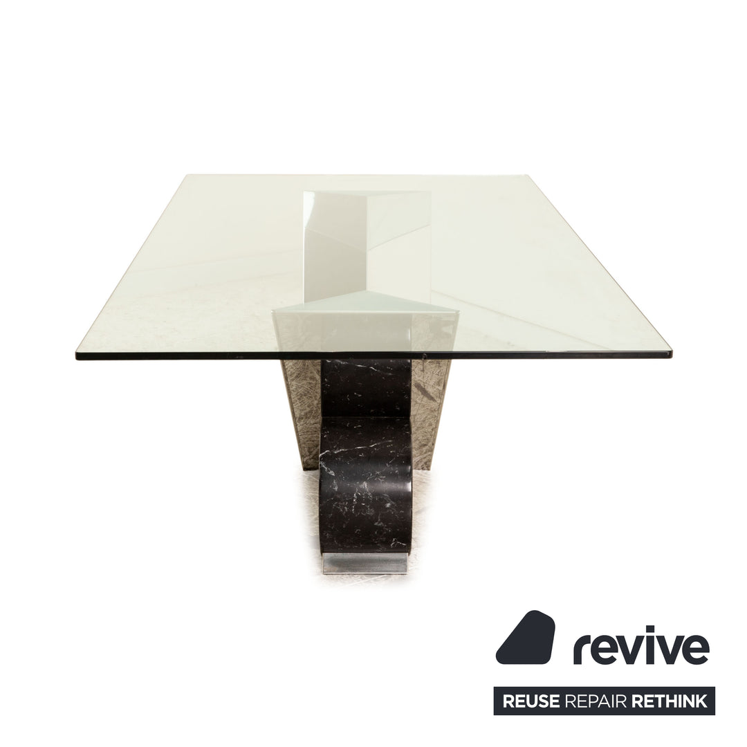 Ronald Schmitt glass dining table chrome silver 200 x 100 cm