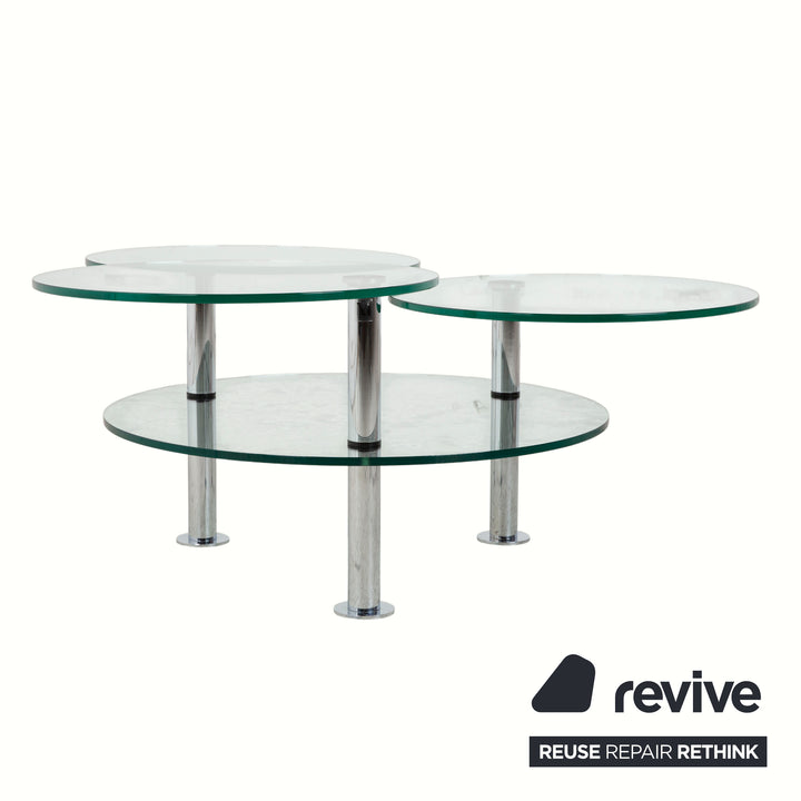 Ronald Schmitt K 180 Glas Chrom Couchtisch Glastisch Silber manuelle Funktion