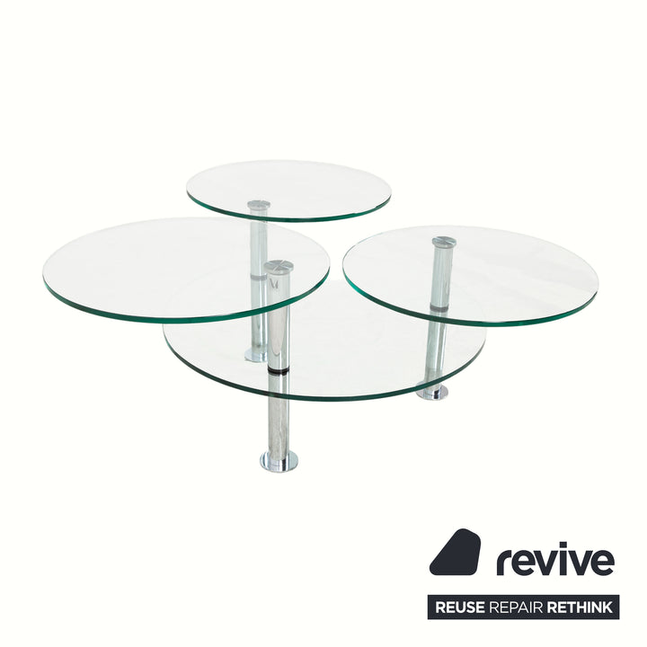 Ronald Schmitt K 180 Glas Chrom Couchtisch Glastisch Silber manuelle Funktion