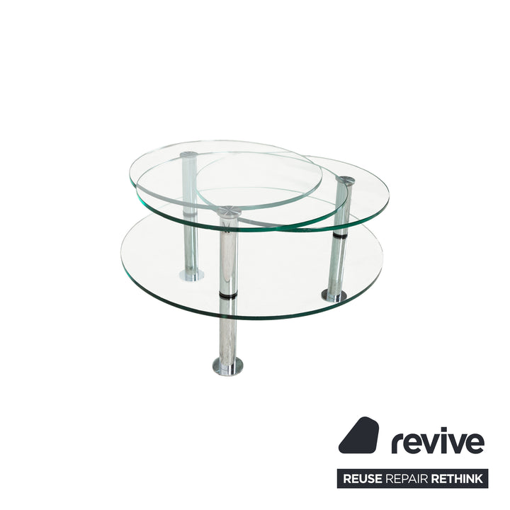 Ronald Schmitt K 180 Glas Chrom Couchtisch Glastisch Silber manuelle Funktion