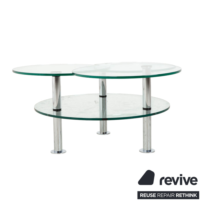 Ronald Schmitt K 180 Glas Chrom Couchtisch Glastisch Silber manuelle Funktion