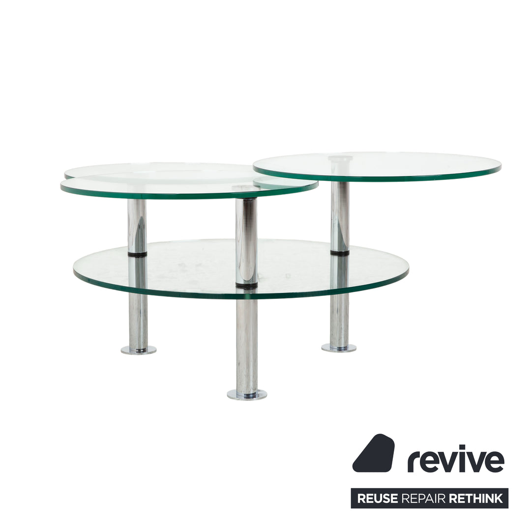 Ronald Schmitt K 180 Glass Chrome Coffee Table Glass Table Silver Manual Function