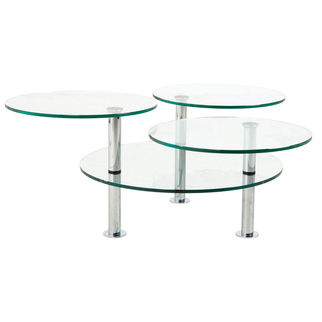 Ronald Schmitt K 180 Glas Chrom Couchtisch Glastisch Silber manuelle Funktion