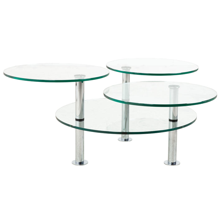 Ronald Schmitt K 180 Glas Chrom Couchtisch Glastisch Silber manuelle Funktion