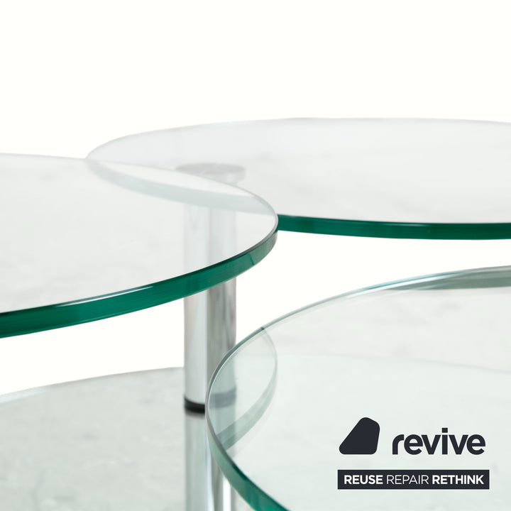 Ronald Schmitt K 180 Glas Chrom Couchtisch Glastisch Silber manuelle Funktion