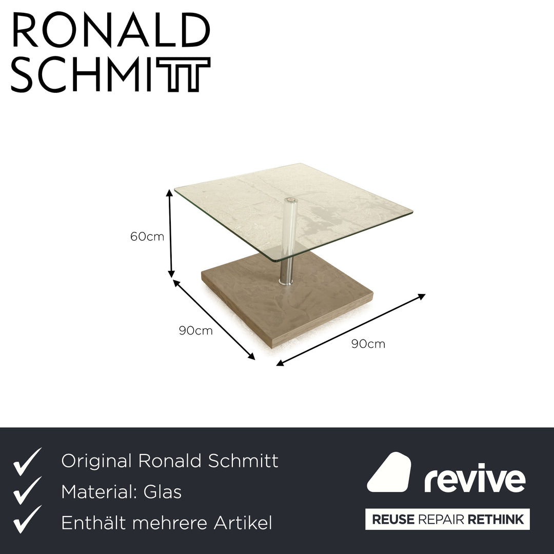 Ronald Schmitt K 436 glass coffee table silver manual function height adjustable