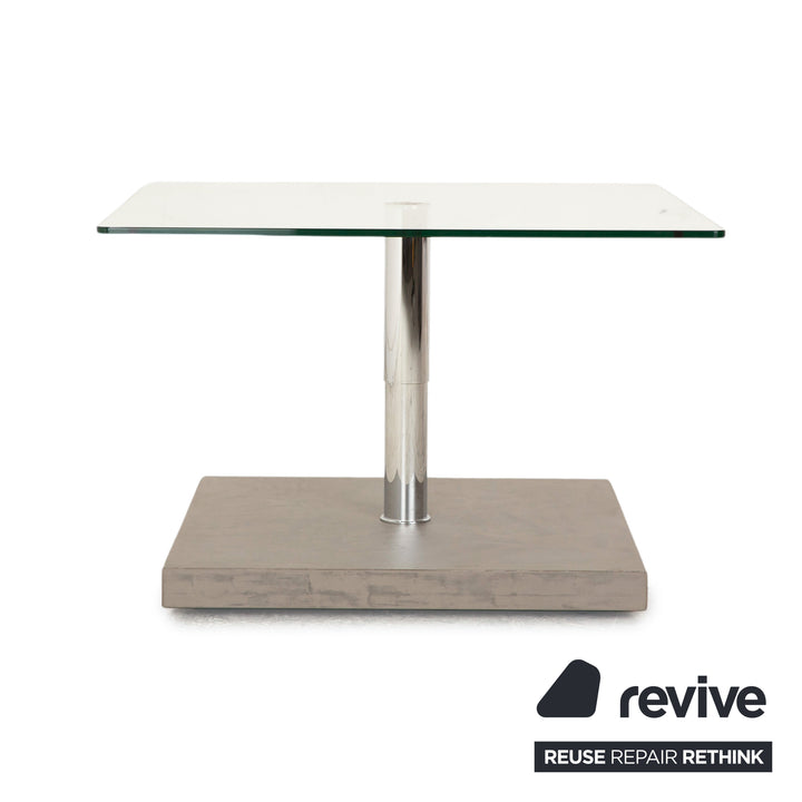Ronald Schmitt K 436 glass coffee table silver manual function height adjustable square