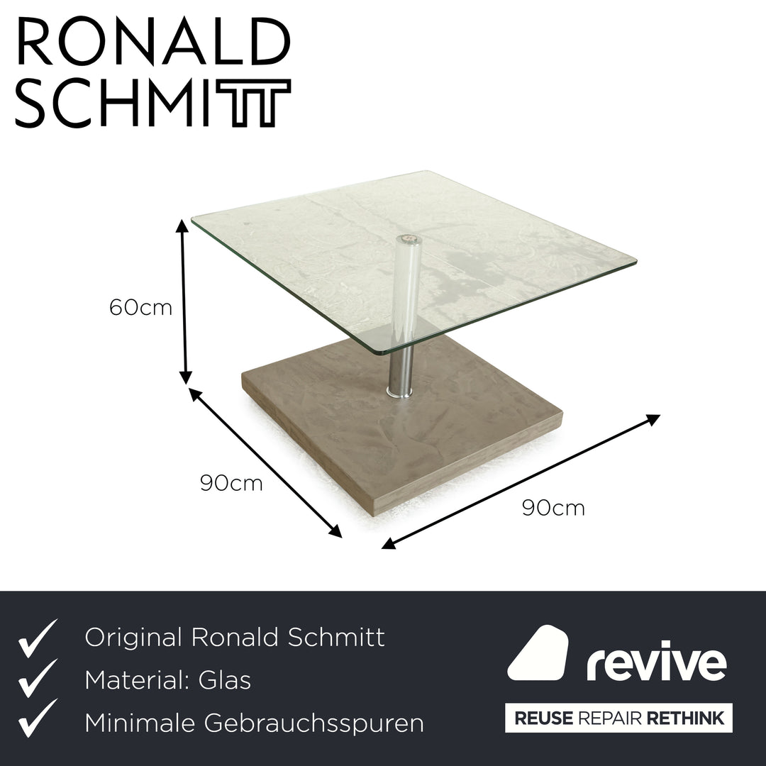 Ronald Schmitt K 436 glass coffee table silver manual function height adjustable square