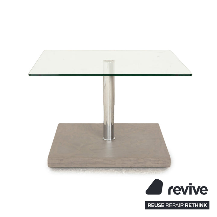 Ronald Schmitt K 436 glass coffee table silver manual function height adjustable square