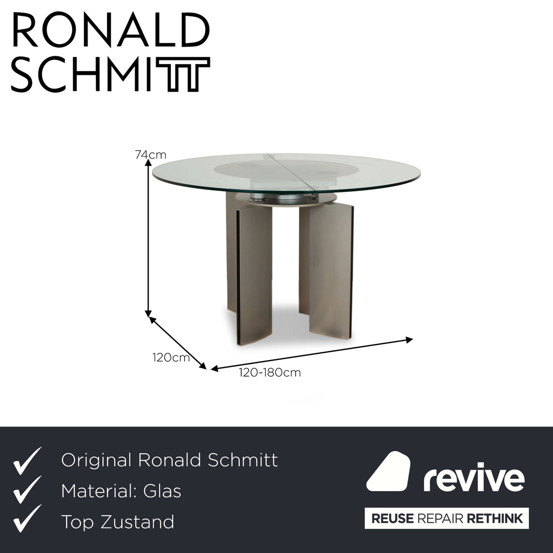 Ronald Schmitt K 750 E Glas Esstisch Silber Ausziehfunktion Esszimmer