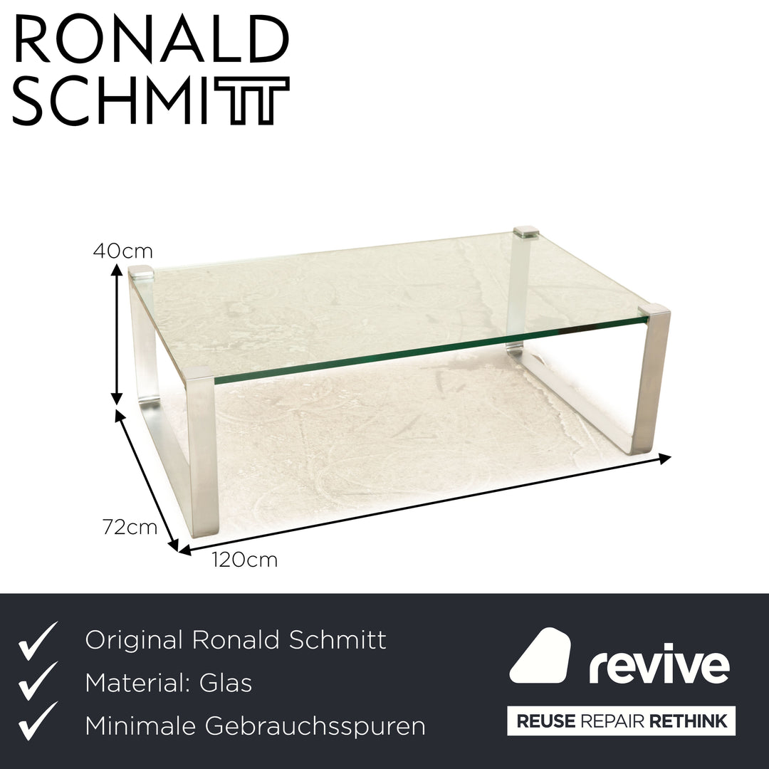 Ronald Schmitt K 831 Glas Couchtisch Silber manuelle Funktion