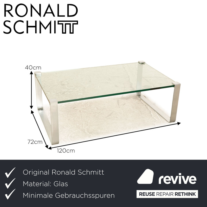 Ronald Schmitt K 831 glass coffee table silver manual function