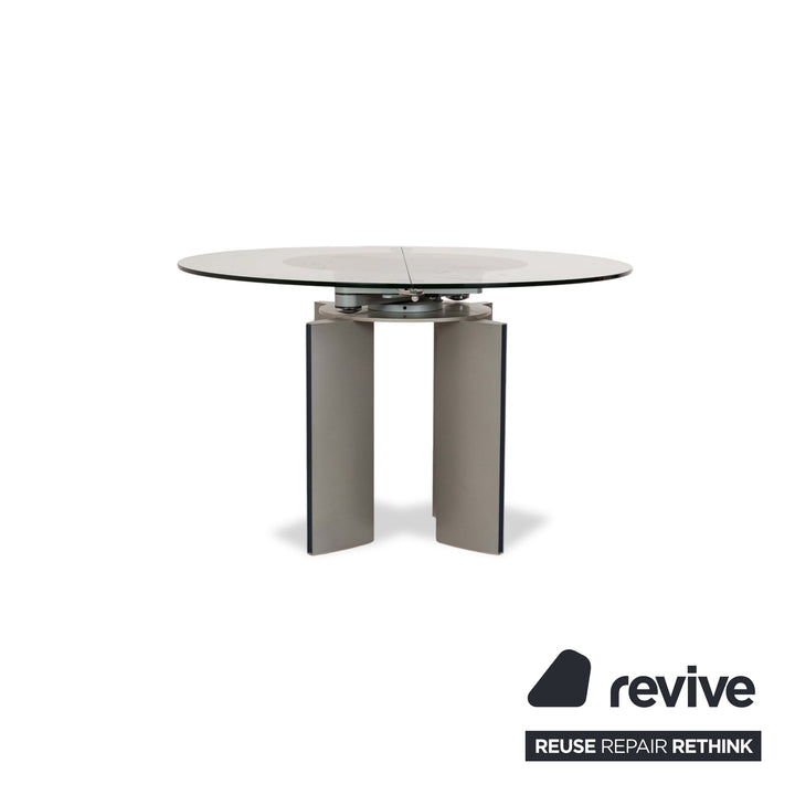 Ronald Schmitt K / G 750 / E Glass Dining Table Silver 120 x 120-180 cm