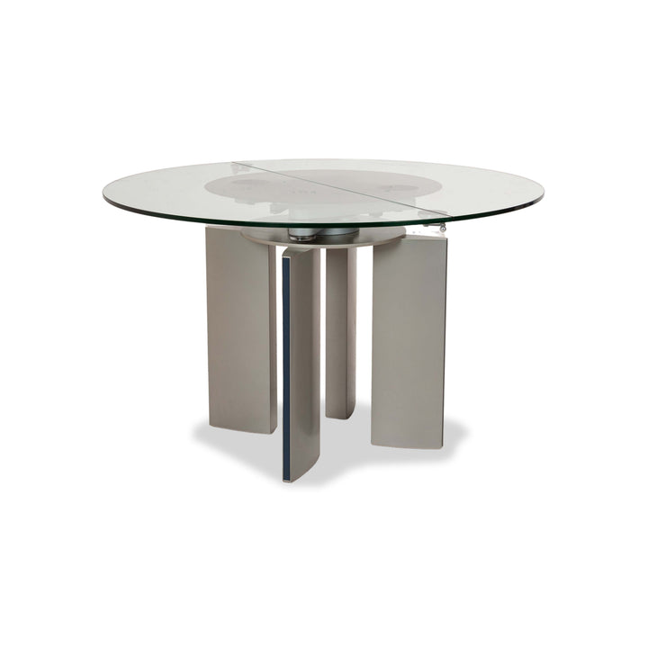 Ronald Schmitt K / G 750 / E Glass Dining Table Silver 120 x 120-180 cm
