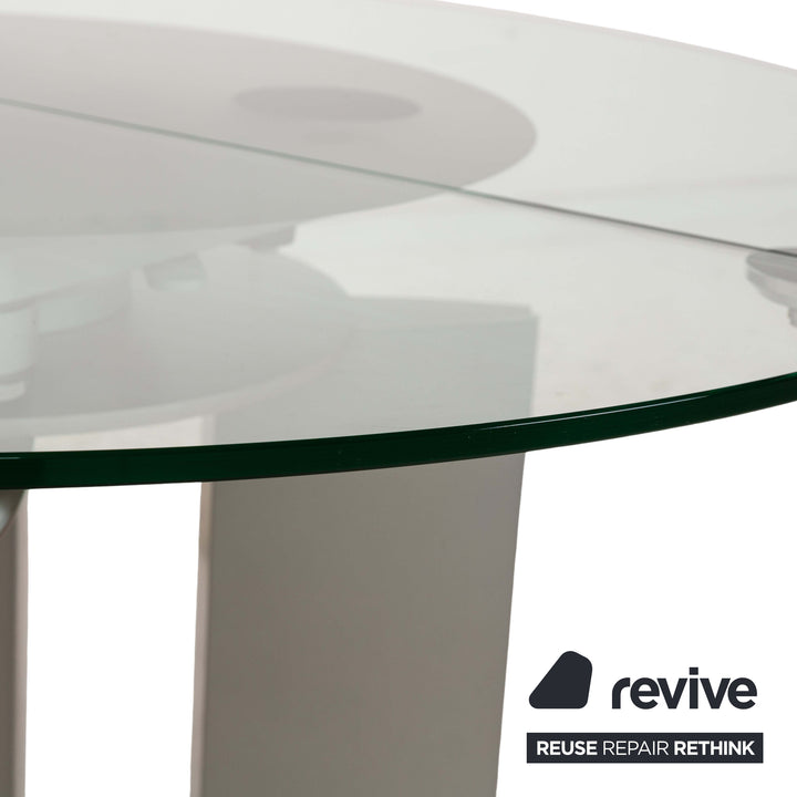 Ronald Schmitt K / G 750 / E Glass Dining Table Silver 120 x 120-180 cm