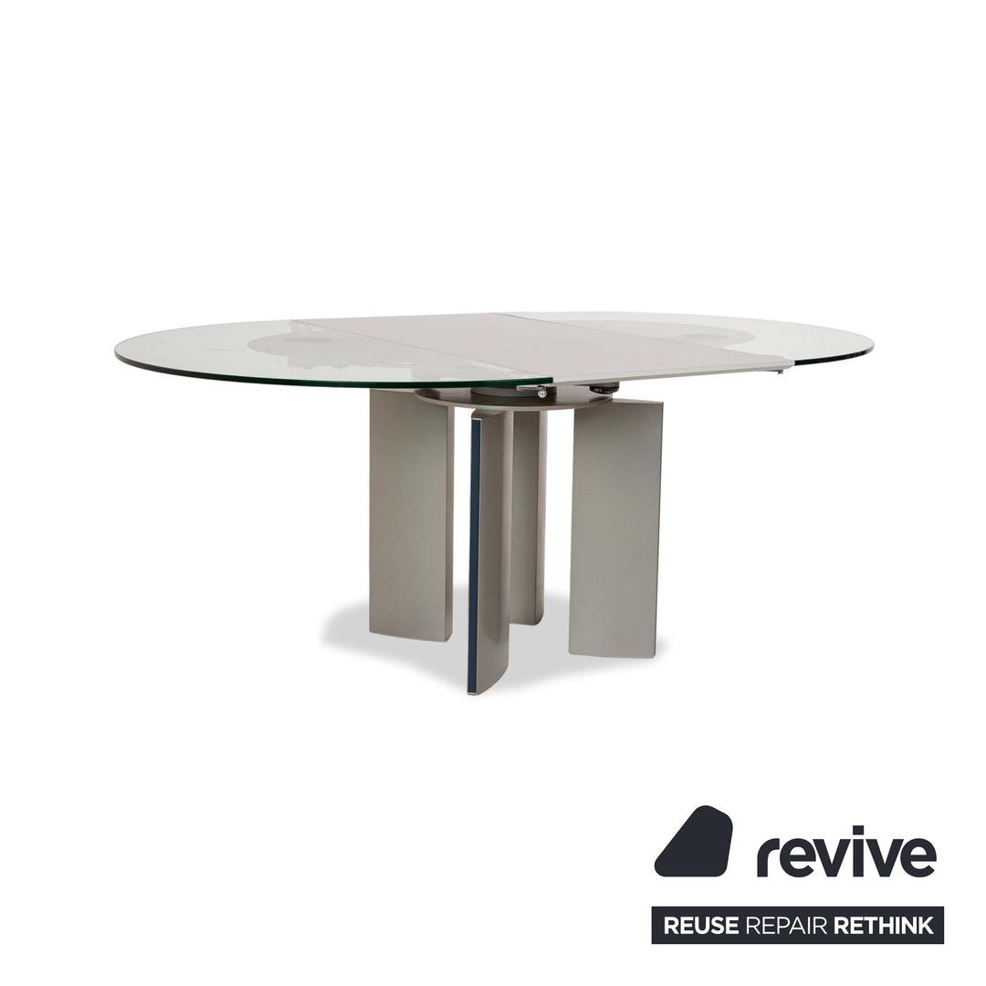 Ronald Schmitt K / G 750 / E Glass Dining Table Silver 120 x 120-180 cm