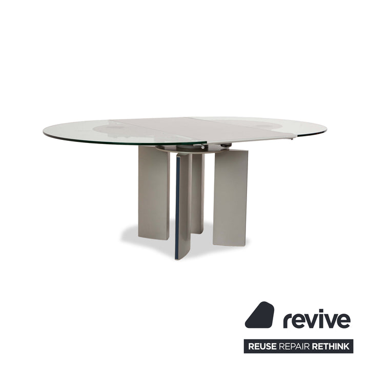 Ronald Schmitt K / G 750 / E Glass Dining Table Silver 120 x 120-180 cm
