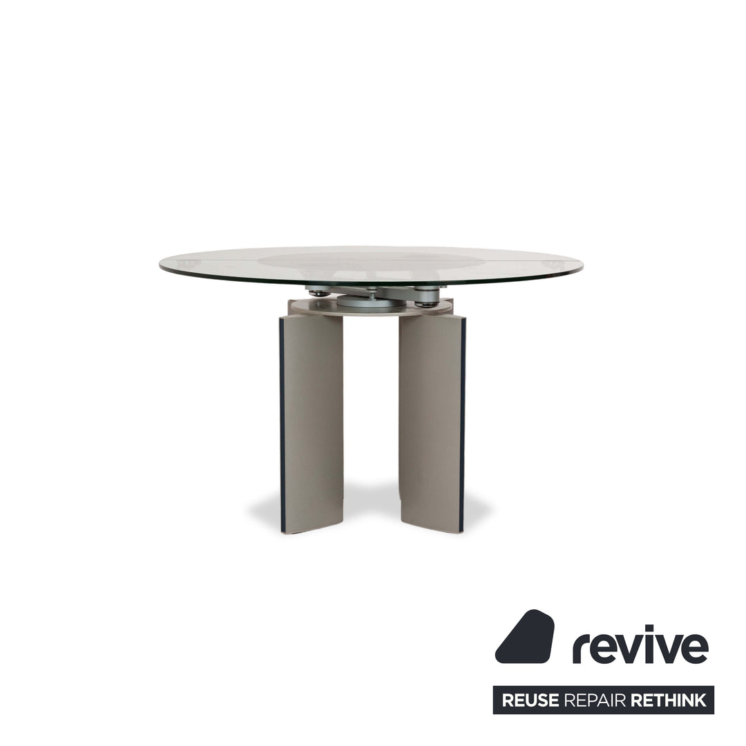 Ronald Schmitt K / G 750 / E Glass Dining Table Silver 120 x 120-180 cm