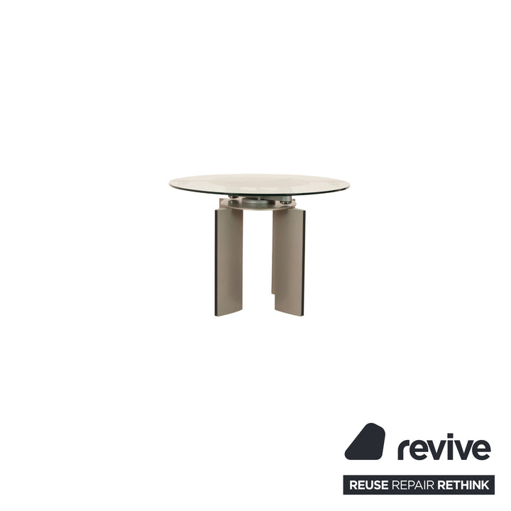 Ronald Schmitt K / G 750 / E Glass Dining Table Silver Pull-out Function