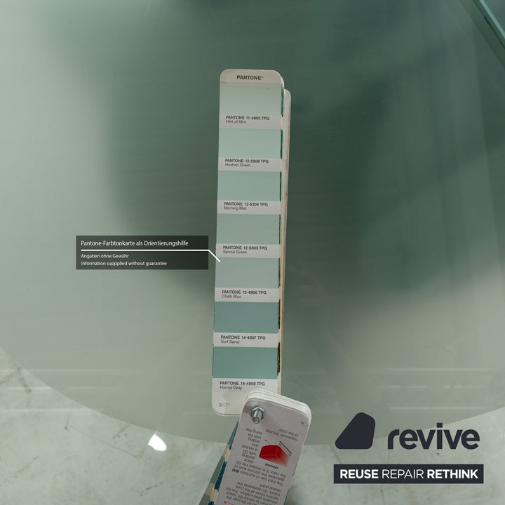 Table à manger en verre Ronald Schmitt K / G 750 / E fonction extensible argentée