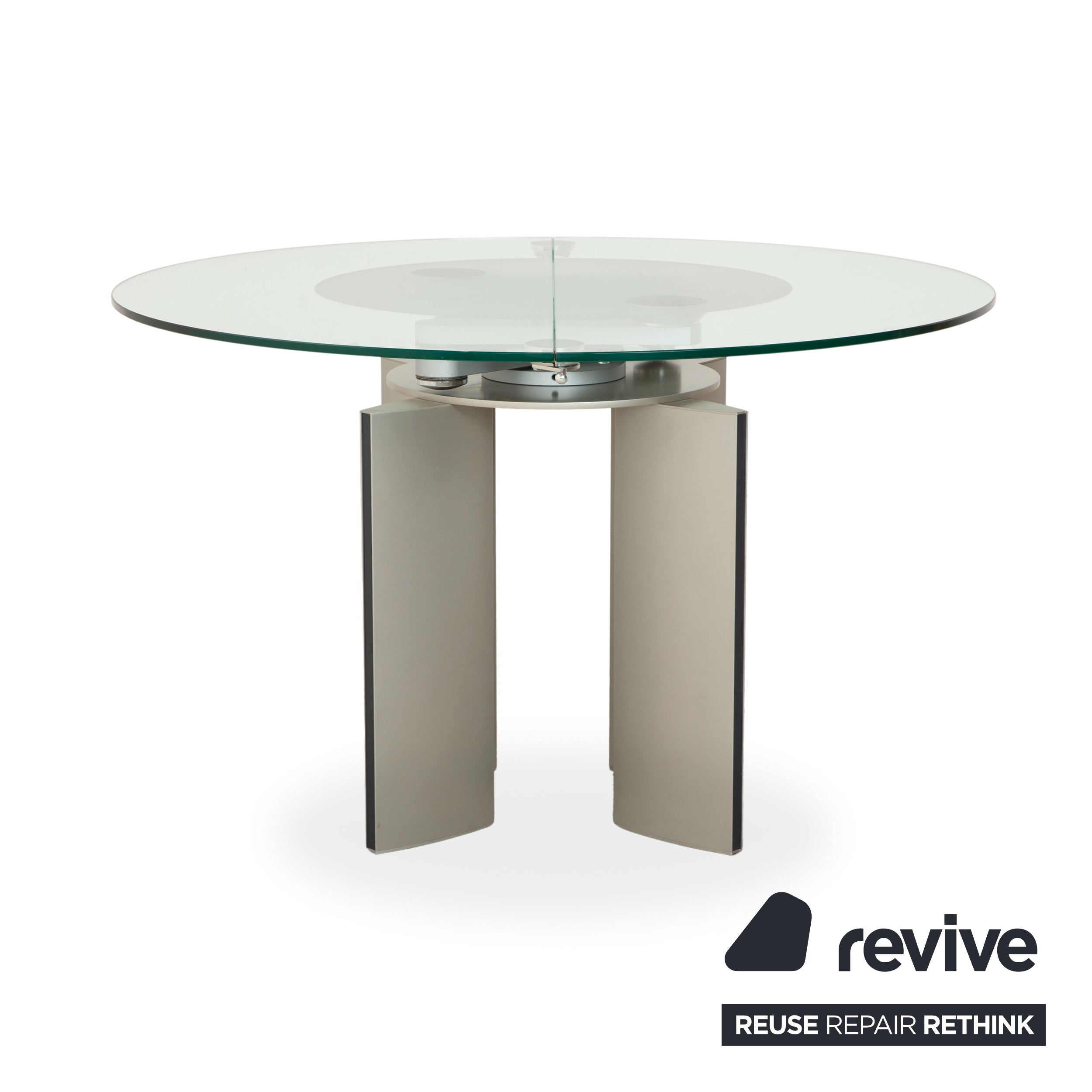 Ronald Schmitt K / G 750 / E Glass Dining Table Silver Beige Extendable