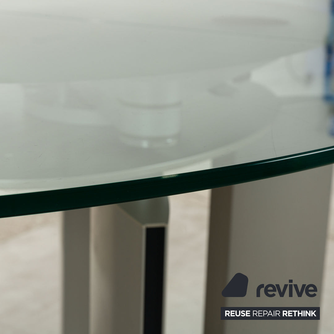 Ronald Schmitt K / G 750 / E Glass Dining Table Silver Pull-out Function