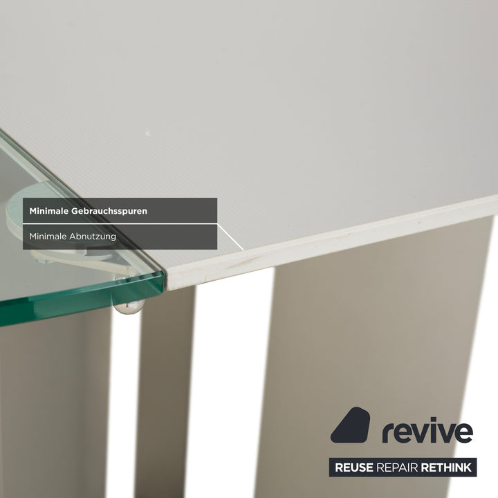 Ronald Schmitt K / G 750 / E Glas Esstisch Silber Beige Ausziehfunktion