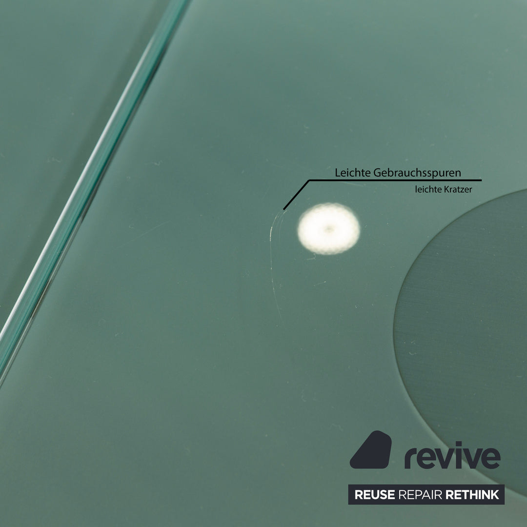 Ronald Schmitt K / G 750 / E glass dining table silver extension function 120-180 x 120 cm