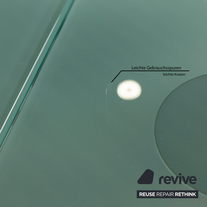 Ronald Schmitt K / G 750 / E glass dining table silver extension function 120-180 x 120 cm