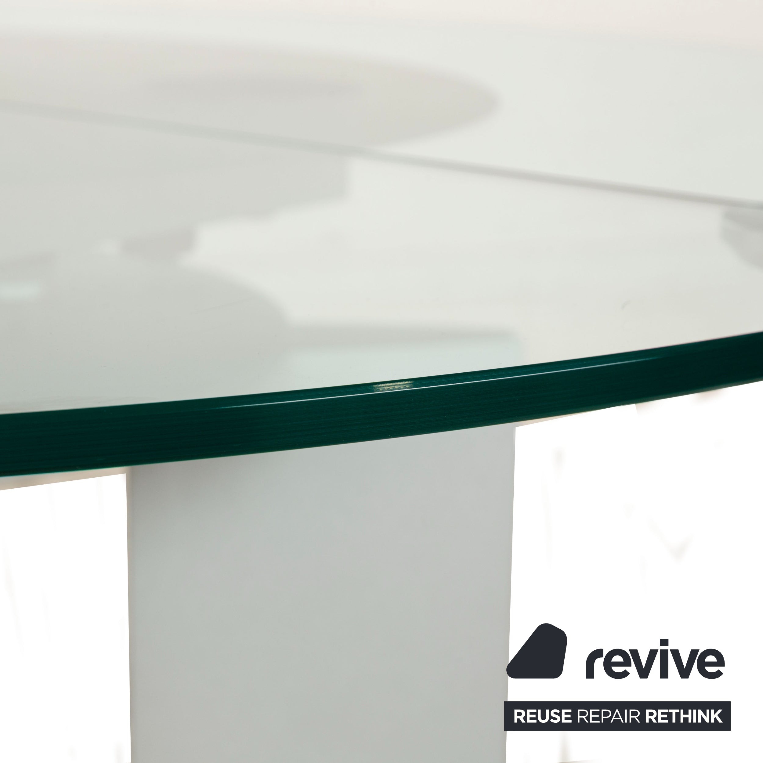 Ronald Schmitt K / G 750 / E glass dining table silver extension function 120-180 x 120 cm