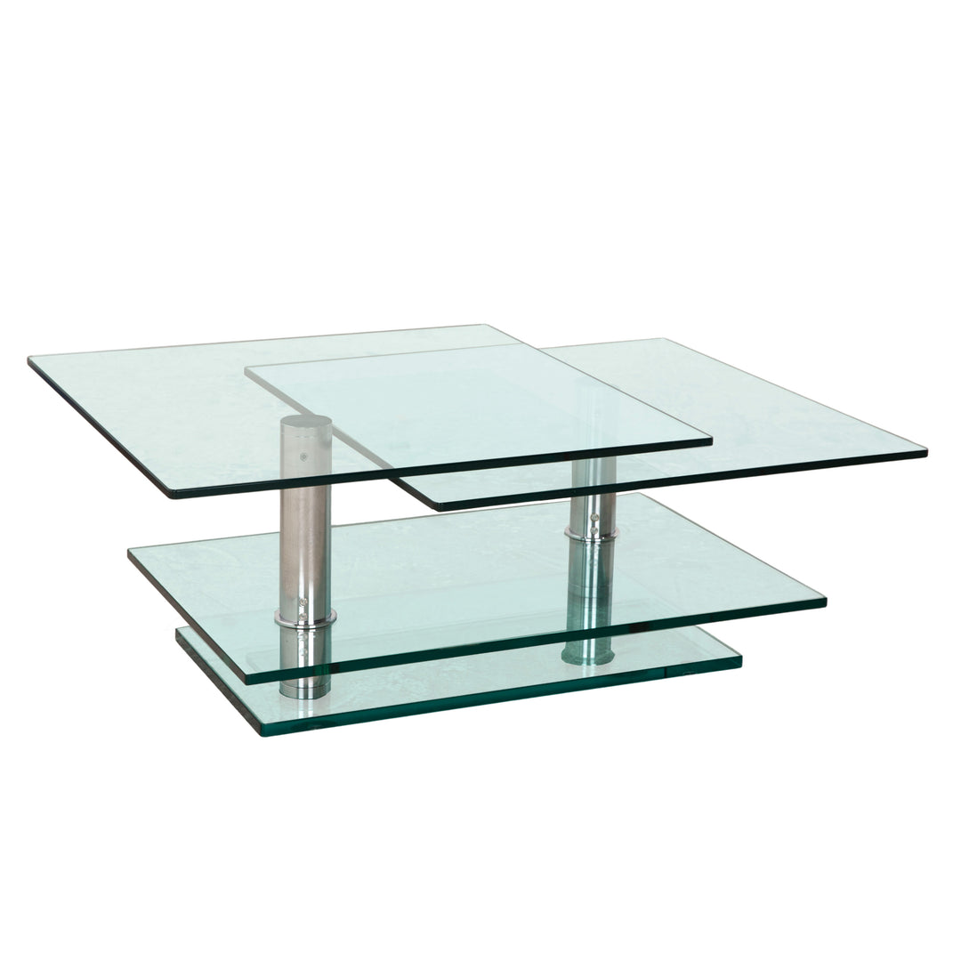 Ronald Schmitt K500 Glas Couchtisch Silber manuelle Funktion
