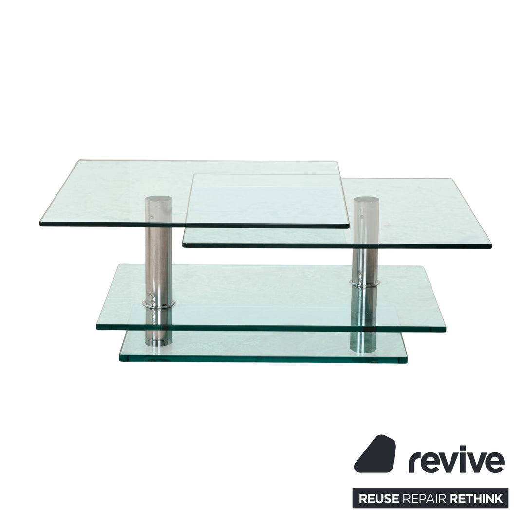 Ronald Schmitt K500 Glas Couchtisch Silber manuelle Funktion