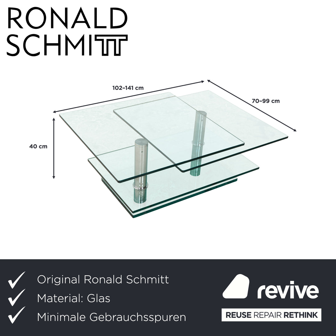 Ronald Schmitt K500 Glas Couchtisch Silber manuelle Funktion
